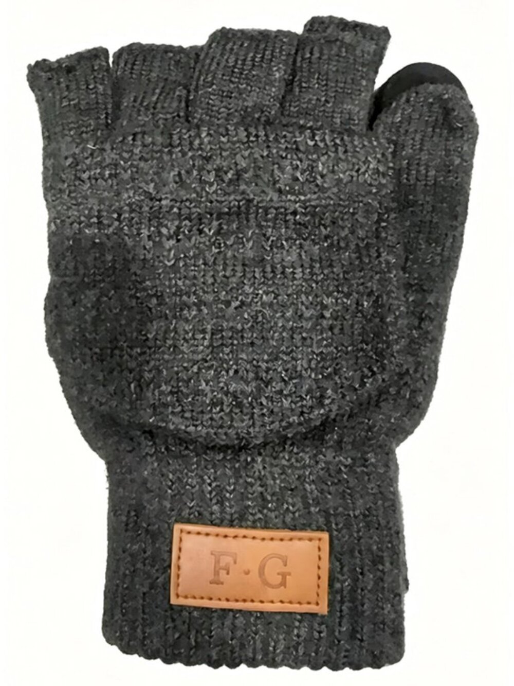 5 Pairs Grey Fingerless Gloves Unisex Warm Wool Mitten Glove for Women Men